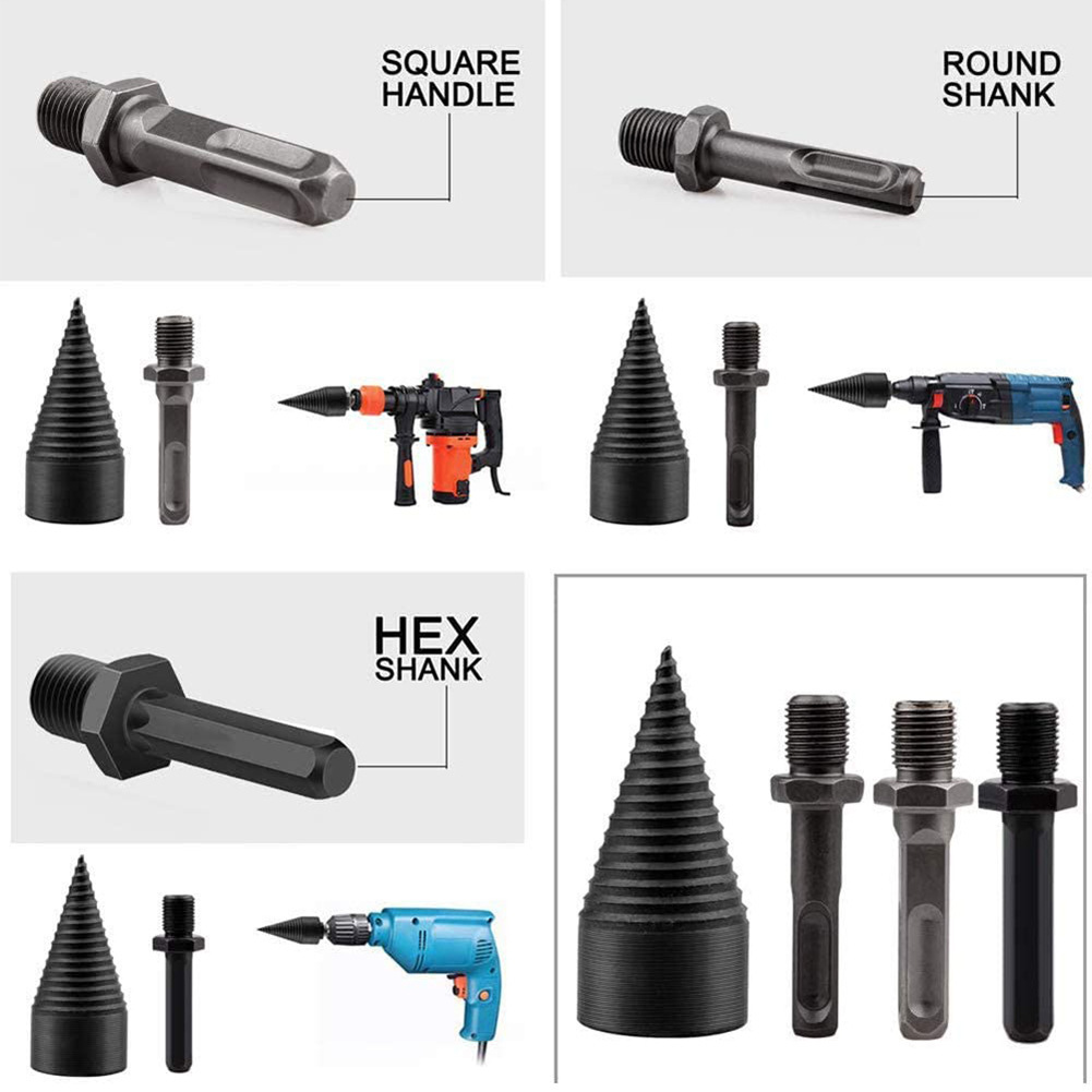 Wood splitting drill hand electric drill electric hammer water drilling machine with wood breaking drill rural household wood splitting small wood breaking machine