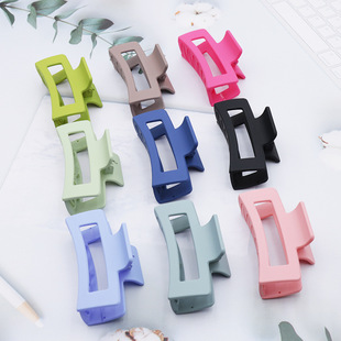 Hollow Frosted Square Grab Clip 8.5cm Medium Hairpin Sweet Beauty Shark Clip Macaron Color Hairpin Cross Border