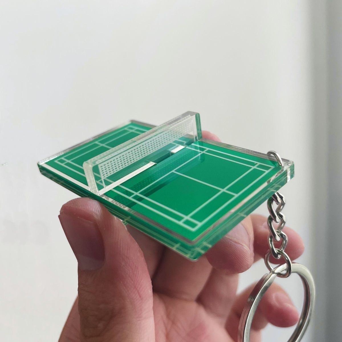 Badminton Keychain Souvenir Mini Tennis Peak Sports Pendant Table Tennis Table Stereo Acrylic Gift