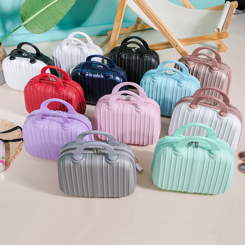 Korean Style Portable 14-inch Cosmetic Case Mini Case Short Distance Portable Small Travel Bag Cosmetic Storage Case ABS