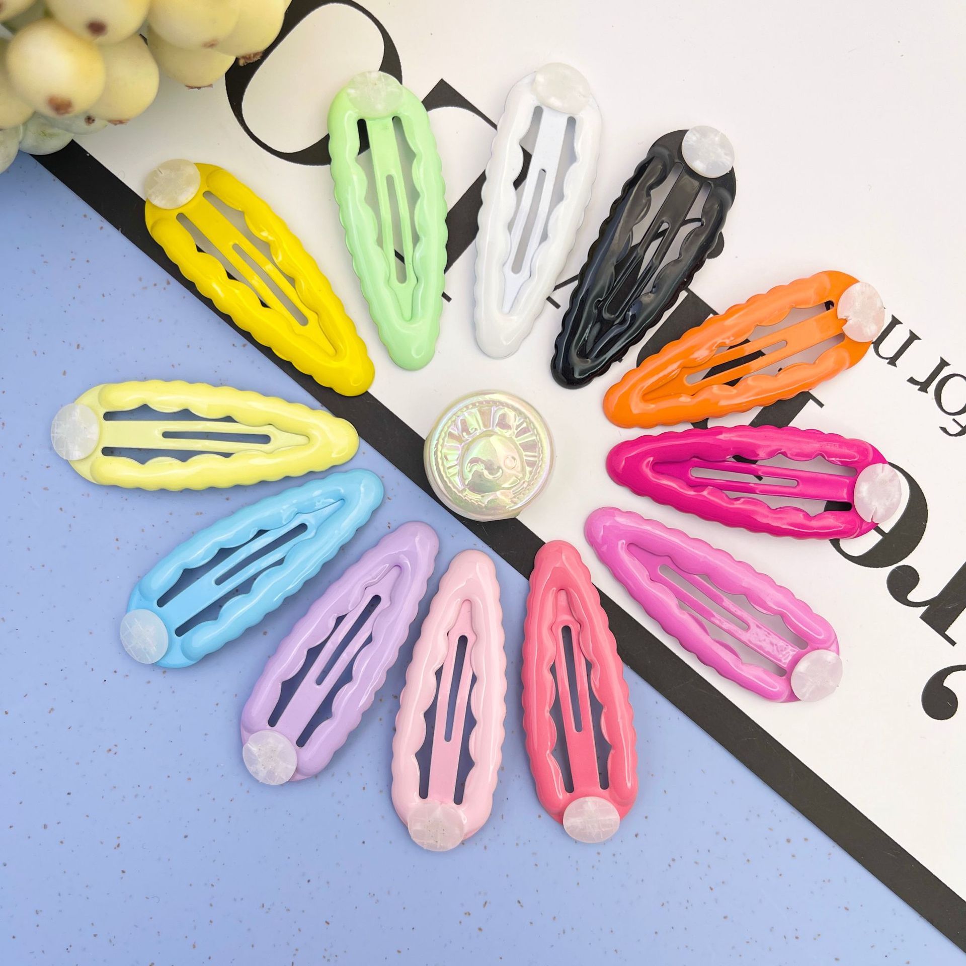 Children's hairpin oil drop bb clip homemade break clip diy clip wholesale Macaron colorful hairpin 5cm net red