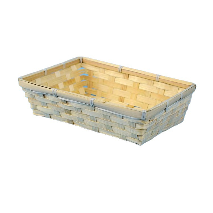 Picnic Basket small basket bamboo basket storage basket square large kitchen woven fruit egg storage box Rattan