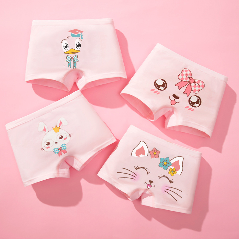 Summer girls' underwear boxer cotton small, medium and large children 10 years old children's baby girls' boxer shorts without buttocks 3