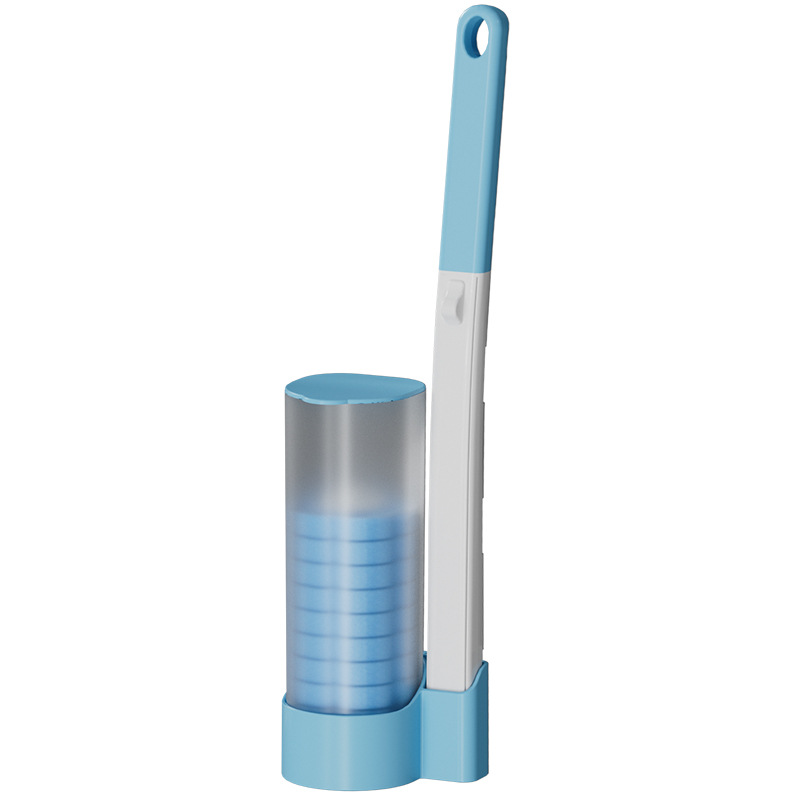 Traje de cepillo de inodoro desechable para inodoro sin ángulo muerto cabeza de reemplazo de cepillo de inodoro desechable con cubierta de limpieza líquida de limpieza