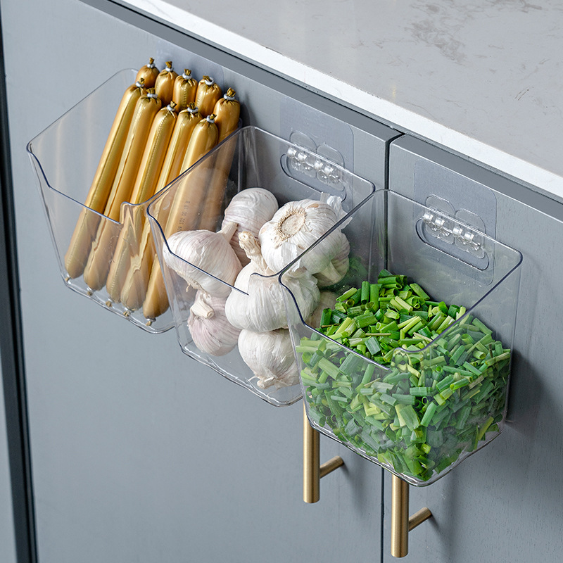 New multi-functional cabinet door hanging storage rack adhesive bathroom sundries organizing box punch-free wall hanging storage box
