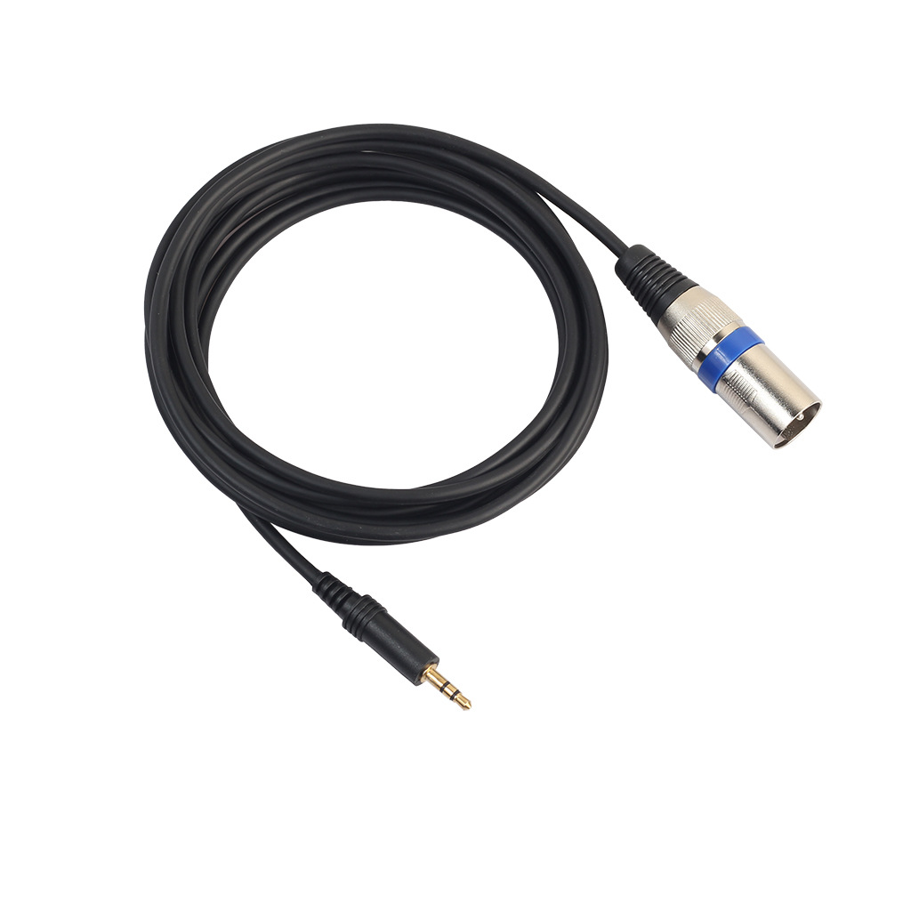 Hot sale Amazon FBA black 3 M gold-plated head zinc alloy 3.5 male to Cannon male microphone adapter cable