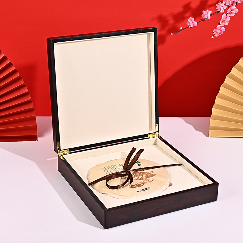 High-grade Ebony small pot tea box wooden Dahongpao rock tea cinnamon packaging box tea wooden box gift box