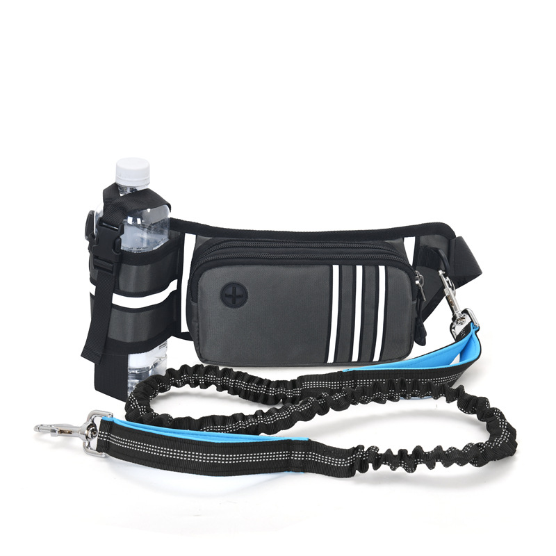 Cross-Border pet dog walking artifact multifunctional water bottle waist bag with elastic dog rope dog chain running fitness mobile phone waist bag