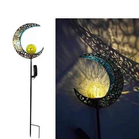 Solar ground lamp garden lamp wind chimes hollow projection lamp lawn decoration outdoor retro flood lamp lighting lamp