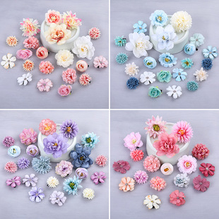 Hanfu Silk Flower Hair Accessories Hairpin Flower Headwear Set Flower Hairpin Antique Head Flower Side Clip Children's Hanfu Accessories for Women
