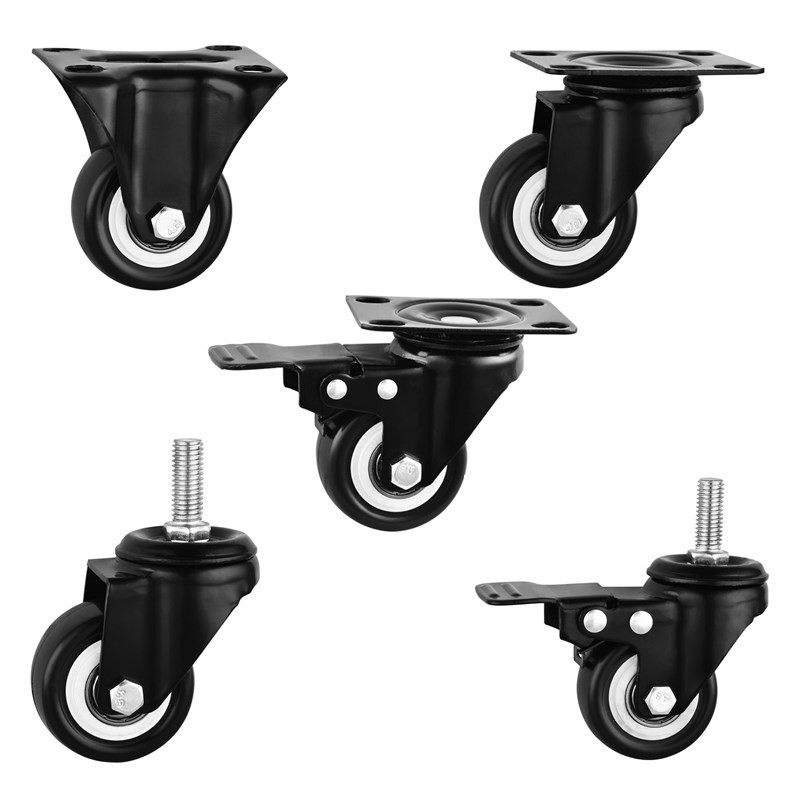 1.5 inch black gold diamond caster screw brake wheel furniture universal wheel pulley 2 inch silent gold diamond caster