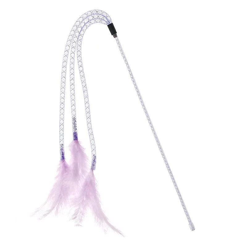 Source manufacturers wholesale fairy cat stick pet cat toy color feather cat bite resistant bell sound toy