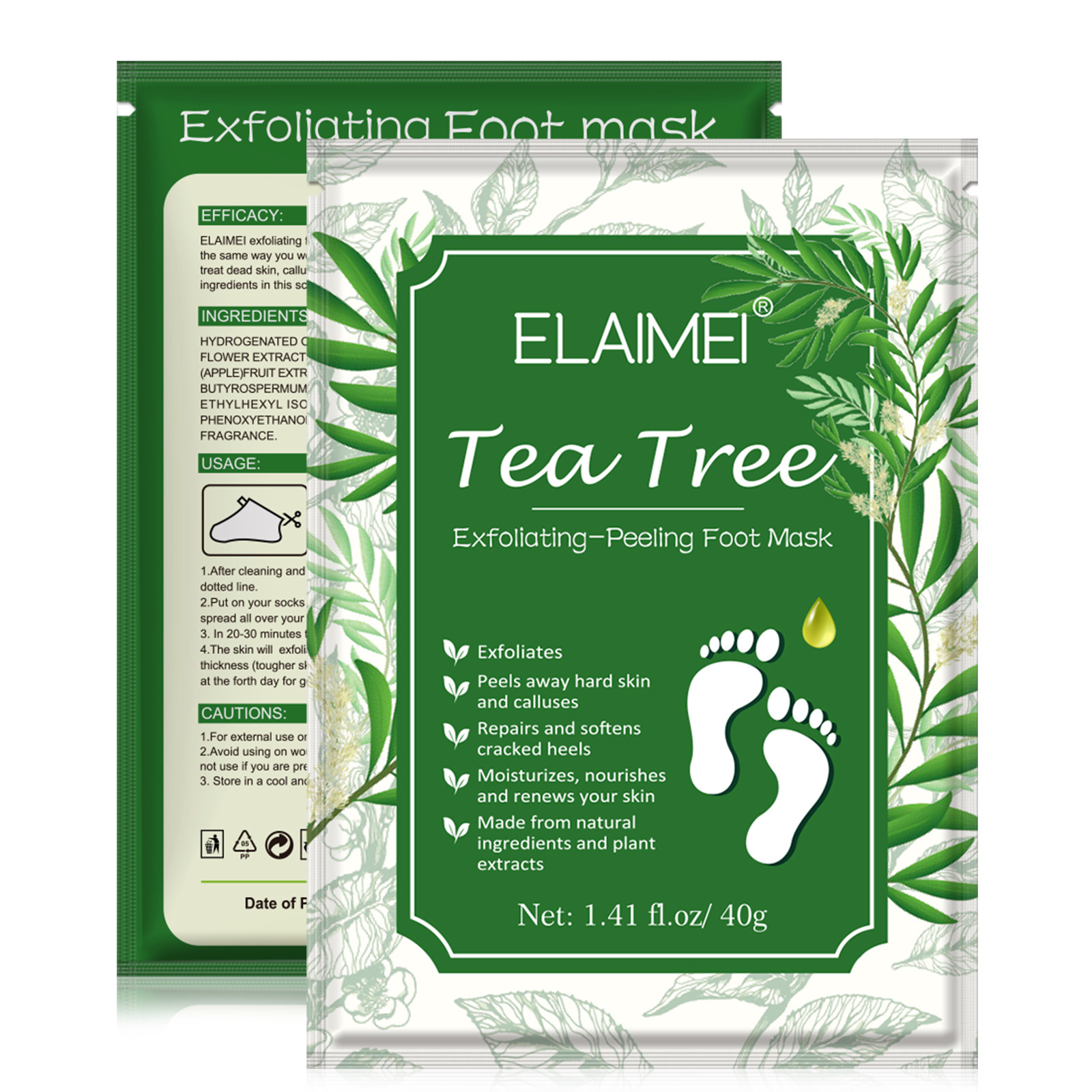 Foreign trade ELAIMEI foot mask rose foot mask foot patch gentle exfoliating foot mask calluses cutin foot mask