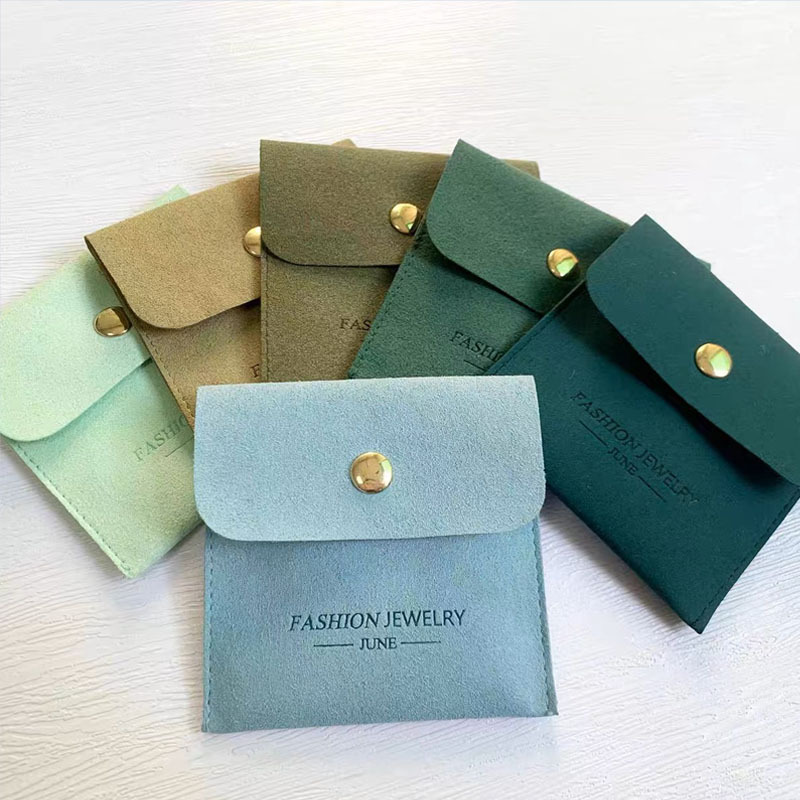 Suede Microfiber Bag Flap Snap Bag Waist Belt Microfiber Jewelry Bag Jewelry Flannel Bag Embossed Logo Logo