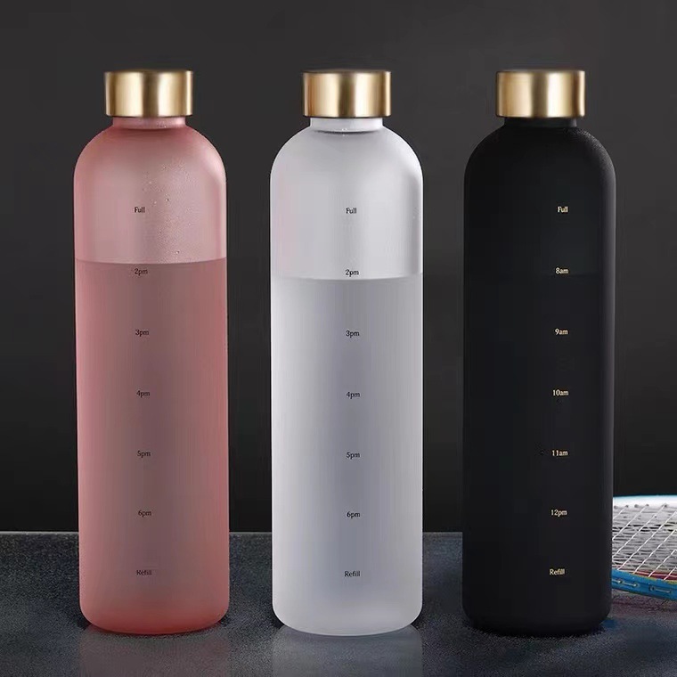 Southeast Asian fashion 1000ml simple space Cup PP gradient ribbon time scale traveling Cup