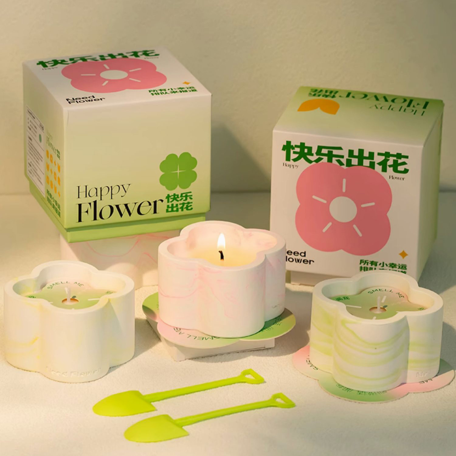 Gift Handbag Sending Joy Scented Candle Planting Small Potted Plant Creative Birthday Gift Soy Wax Ornament