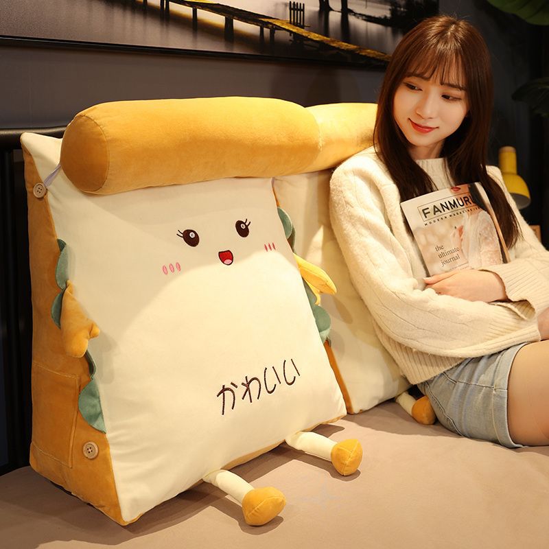 Bedside Soft Bag Large Backrest Cushion Sofa Tatami Reading Bed Pillow Triangle Waist Pillow Removable and Washable Pillow