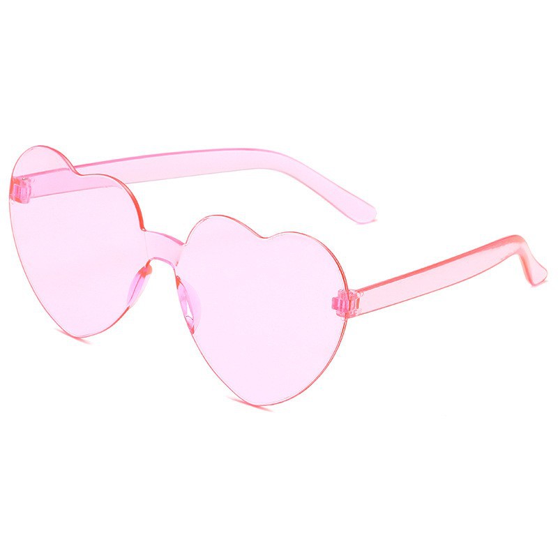 Transparent jelly color love sunglasses men's and women's peach heart sunglasses cross-border European and American heart-shaped conjoined love sunglasses