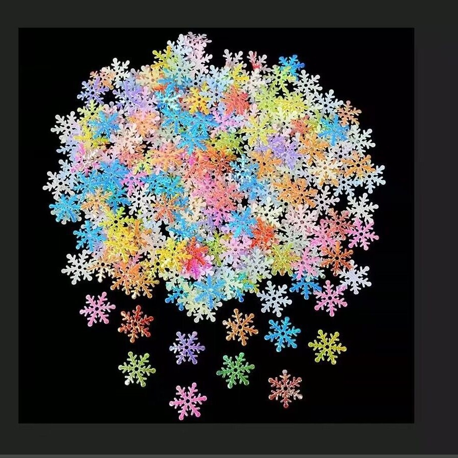 Christmas Holiday Snowflake Christmas tree decoration wedding party ice and snow throwing confetti diy handmade Christmas decoration_voghion.com