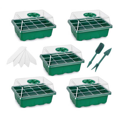 Amazon 12-hole seedling box three-piece set flowerpot storage box seed plug plate germination box planting cultivation box