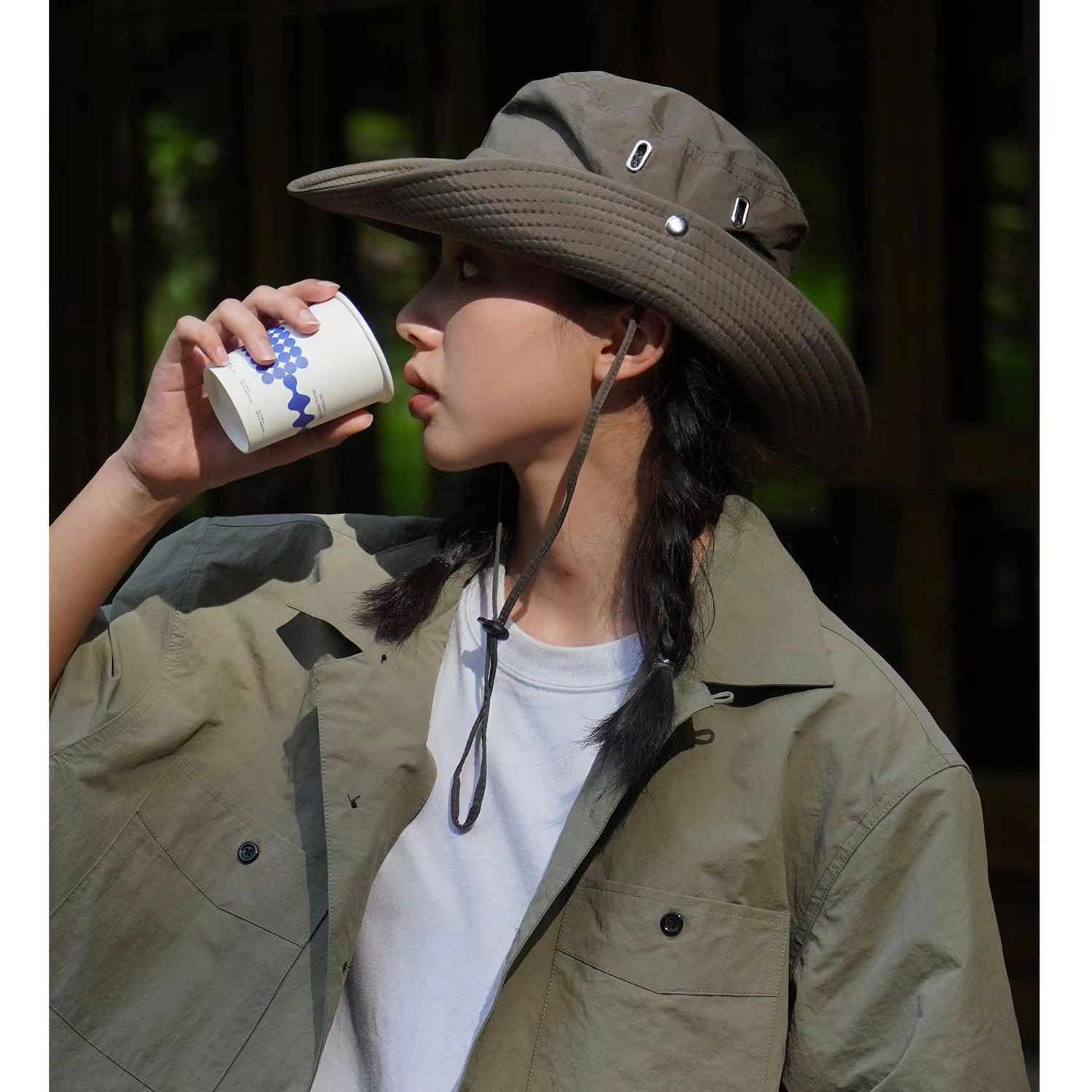 New Fisherman Hat UV Protection Camping Drawstring Sun Protection Outdoor Mountaineering Fishing Hat Japanese Cowboy Hat Universal Men - ShopShipShake