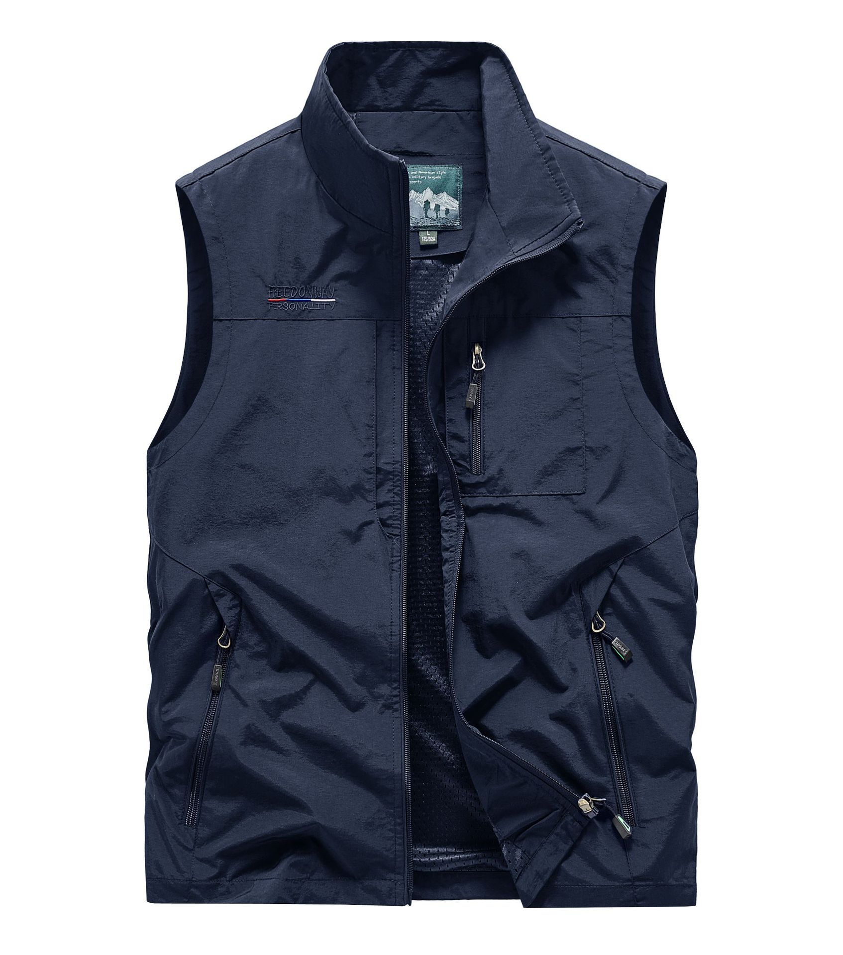 2021 new men's spring and autumn middle-aged and elderly vest outdoor leisure sports loose large size men's vest coat