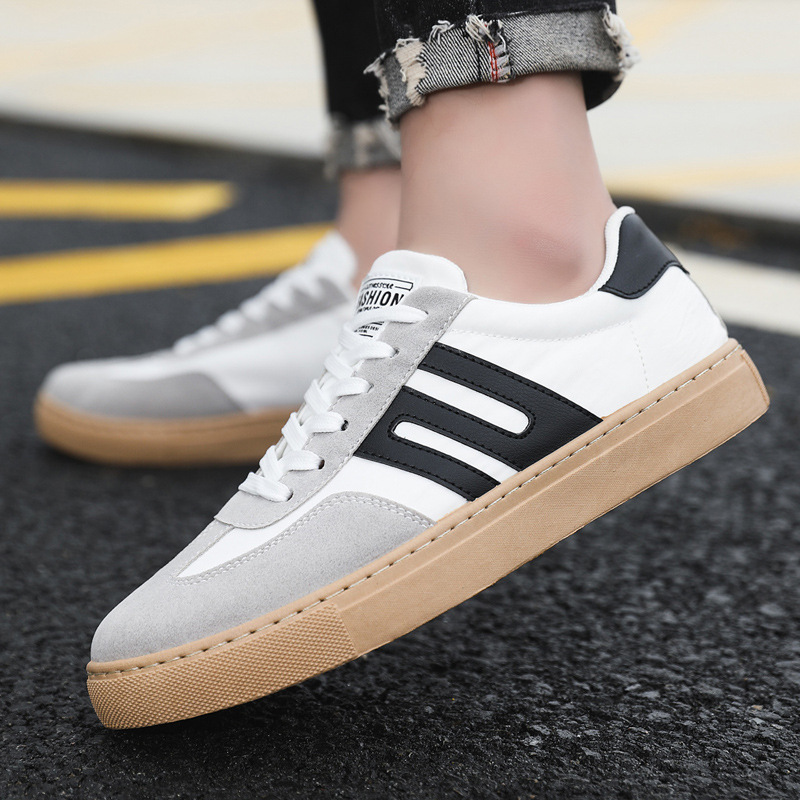 Spring 2024 extra large Hong Kong style classic stitching Korean style white shoes men's trendy all-matching men's fashionable shoes casual sneakers