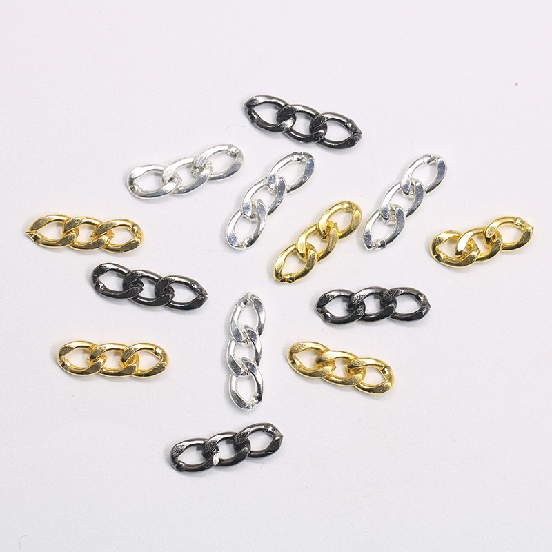 Nail art chain two three metal chain gold and silver black rose gold chain nail punk vintage chain jewelry