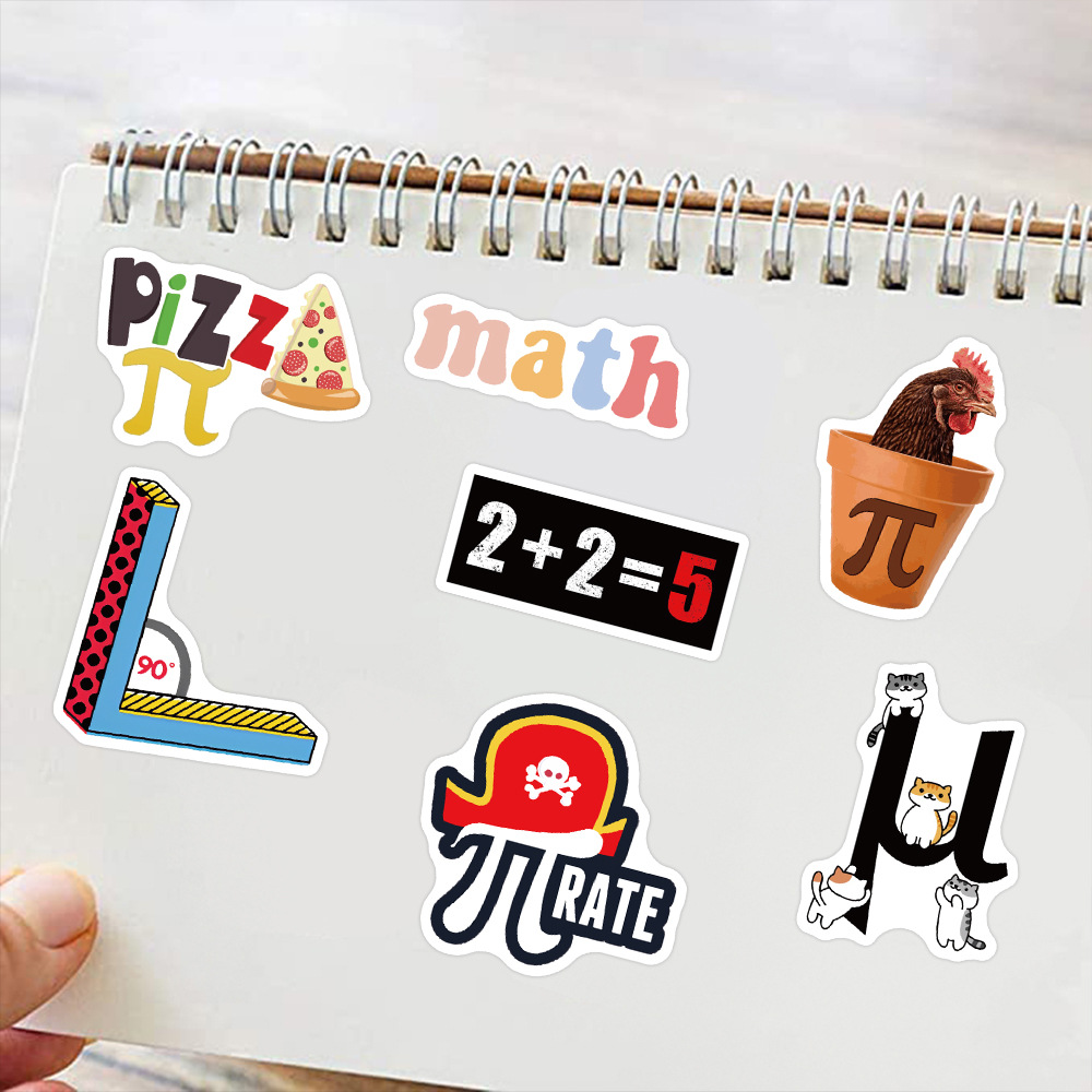 108 cartoon math graffiti stickers decorative guitar notebook luggage DIY waterproof cross-border wholesale