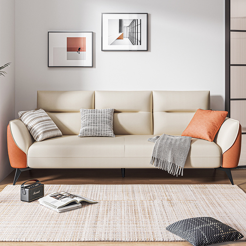 Wash-Free Cat Scratch Fabric Sofa Technology Cloth Sofa Small Apartment Italian Style Living Room Modern Simple Internet Celebrity Three-Person Sofa