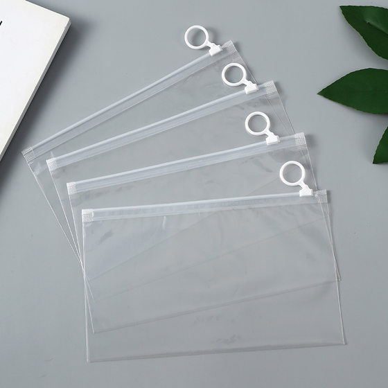 New PE transparent pull ring bag socks clothing bag office pencil bag waterproof storage bag source factory wholesale