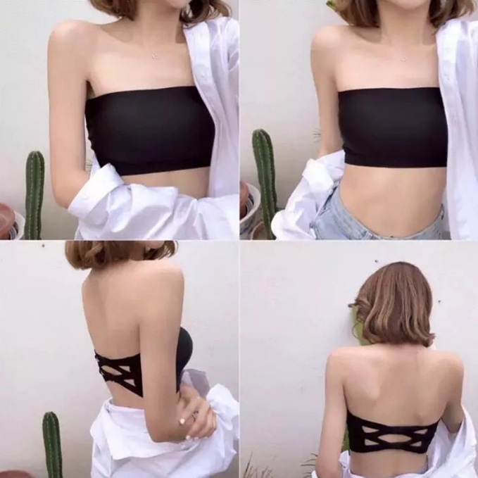 Summer Cross-border One-line Inner Wash Base Tube-shaped Ice Silk Buckle Beautiful Back Underwear Chest Pad Strapless Invisible Chest Wrap