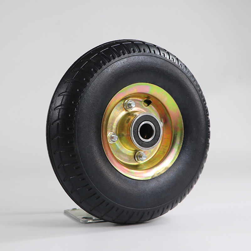 10-inch rubber solid wheel 3.50-4 mute caster trolley heavy-duty roller inflatable-free tire manufacturer