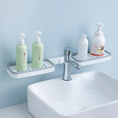 Bathroom Storage Rack Wall Hanging Bathroom Punch-free Storage Rack Toilet Suction Wall Suction Sucker Bathroom Storage Square Rack