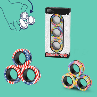 Cross-border wholesale decompression magnetic bracelet gyro rotating camouflage fingertip gyro toys Amazon source manufacturers
