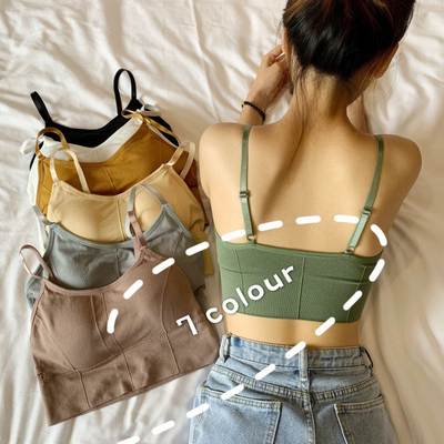 [Cross-border hot] Foreign trade hot seamless beauty back underwear with chest pad underwear sports push up camisole for women