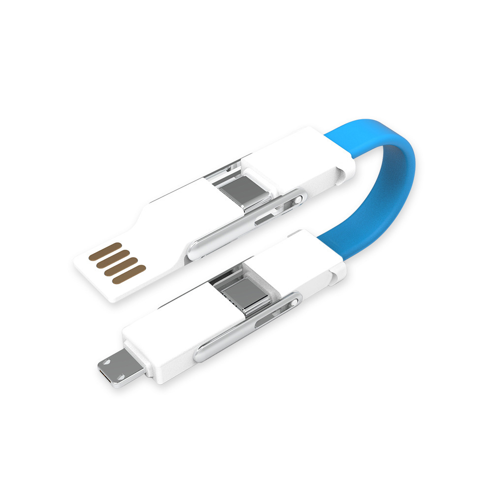 Keychain usb mobile phone type-c charging cable OTG data cable a drag 6 in 1 gift data cable