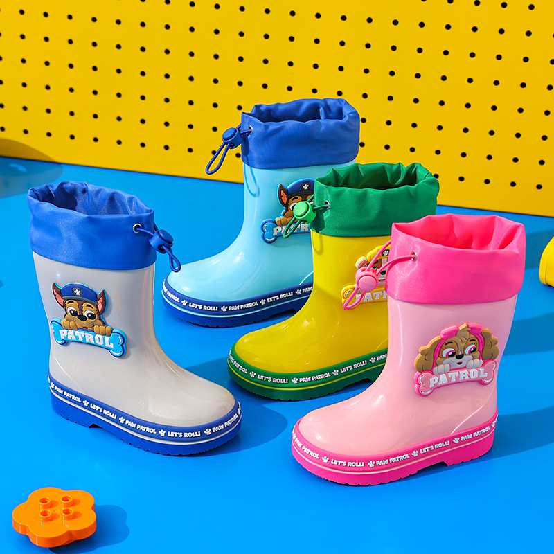 Children's rain boots boys' Wangwang team girls' rain boots boys' non-slip high-top waterproof shoes for children and students