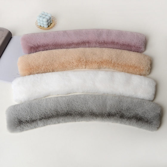 Imitation Rex Rabbit Fur Collar Wholesale Garment Accessories Artificial Faux Fur Pike Crewneck Square Collar Hat Strip Fur Collar