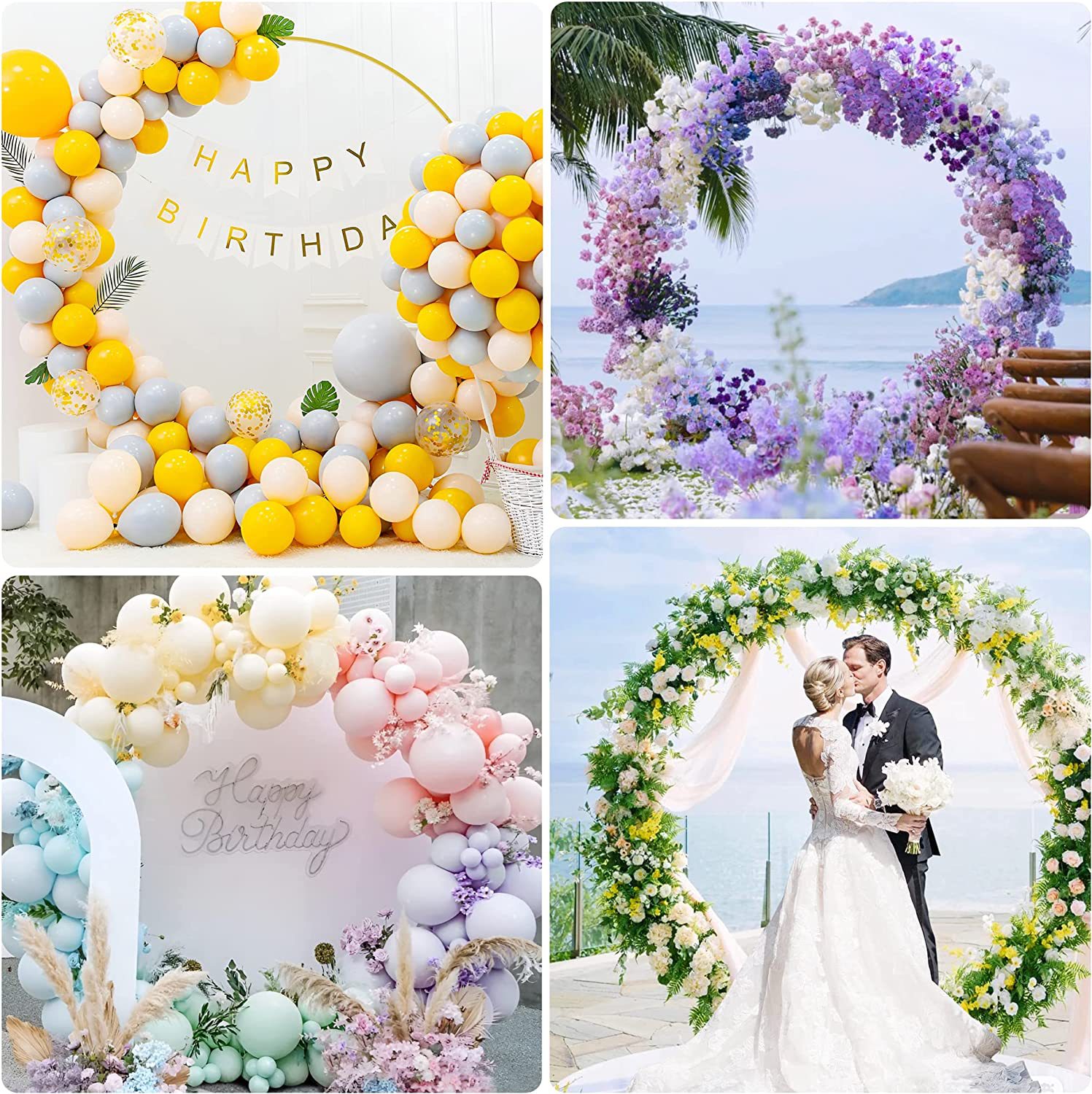 Cross-border foreign trade iron round arch wedding props balloon arch bracket wedding background decoration wholesale