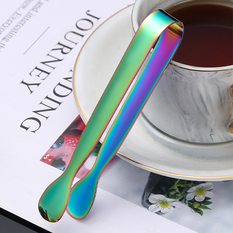 Factory direct 304 stainless steel sugar clip food grade thickened small ice clip hotel coffee restaurant special ice clip