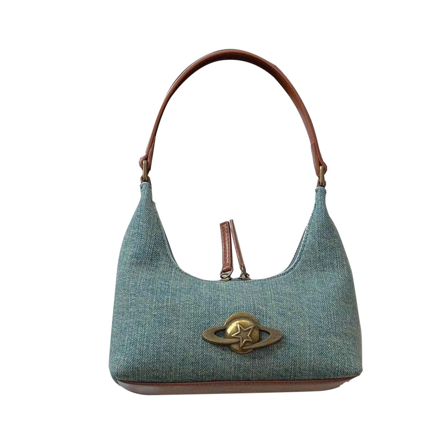 2023 autumn and winter New underarm bag wandering planet shoulder bag all-match handbag niche Denim underarm bag wholesale