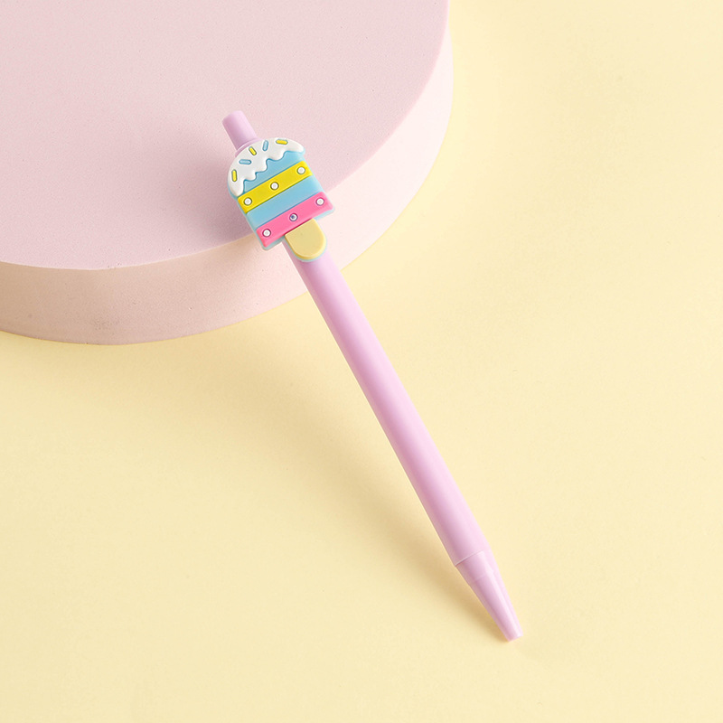 Cartoon cute student summer ice cream PVC soft glue popsicle popsicle stick pen small fresh ballpoint pen