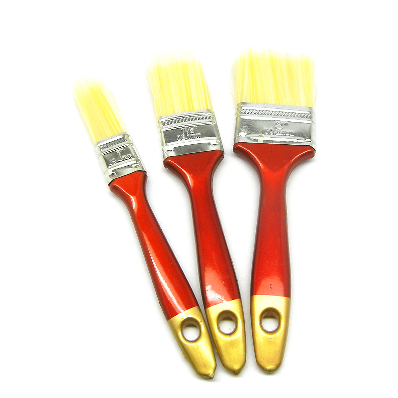 Dark red plastic handle nylon coating brush household dust removal paint brush 3PCs set cleaning tool brush
