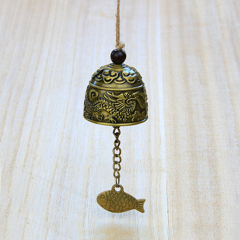 Creative Home Bell Dragon Wind Bell Pendant Door Hanging Antique Bronze Yunnan Dongba Metal Pisces Wind Bell Pendant