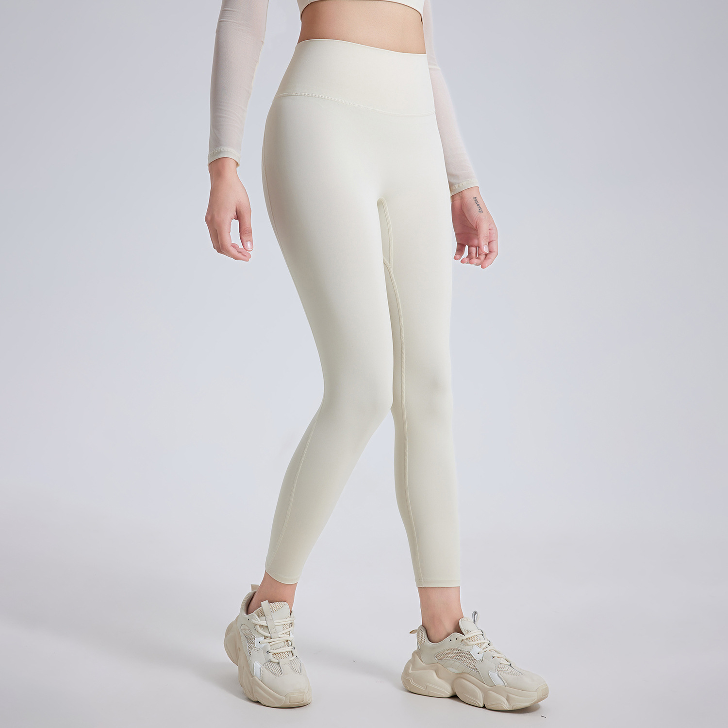 Fanxin high waist Peach Hip lifting nude yoga pants women's seamless sports quick-drying tights outer wear running fitness pants