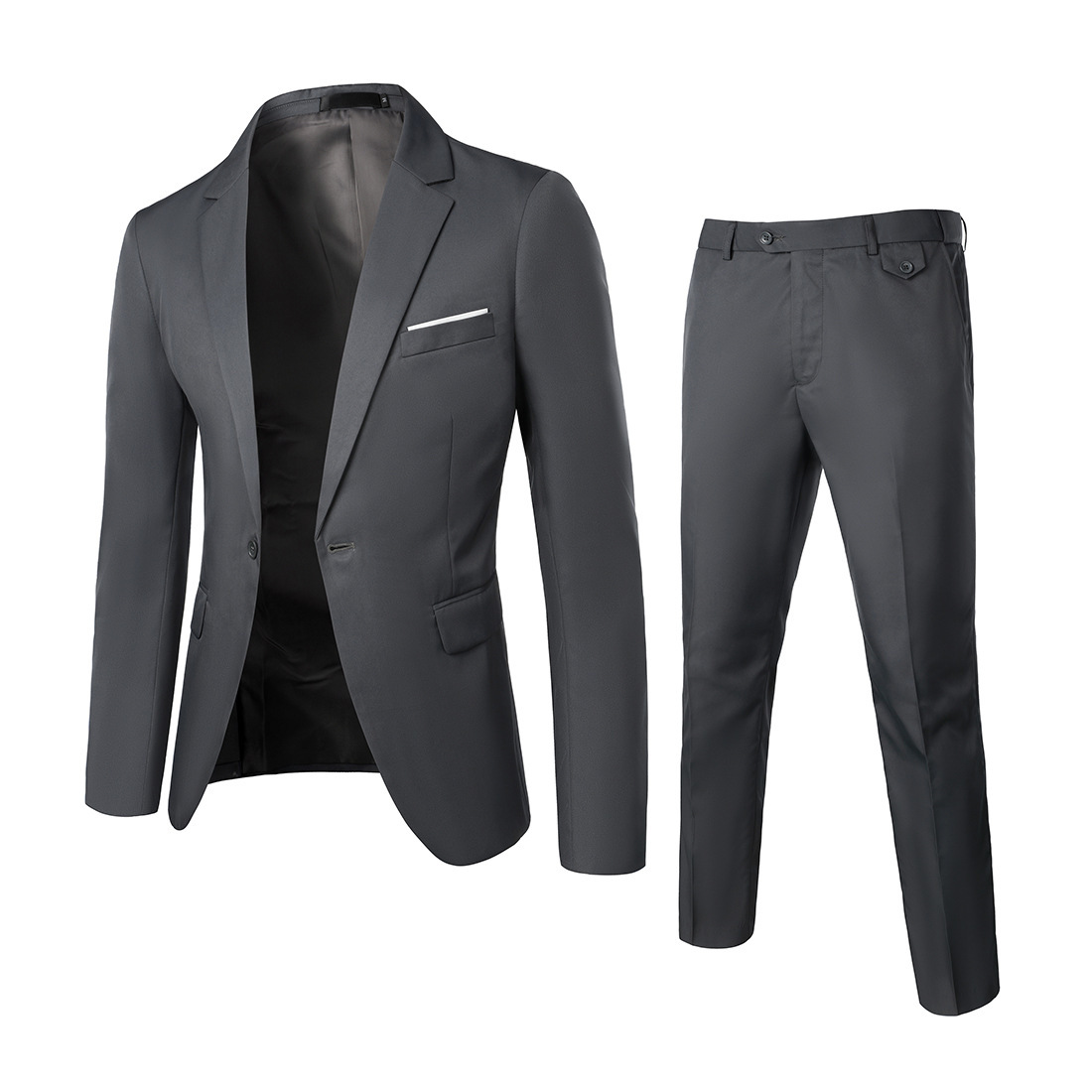 European size cross-border 2024 Four Seasons New fashion all-match business solid color men's suit suit two-piece suit