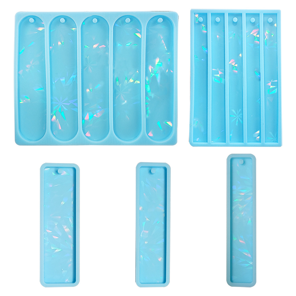 DIY holographic bookmark pendant silicone mold rectangular bookmark silicone mold Oval bookmark silicone