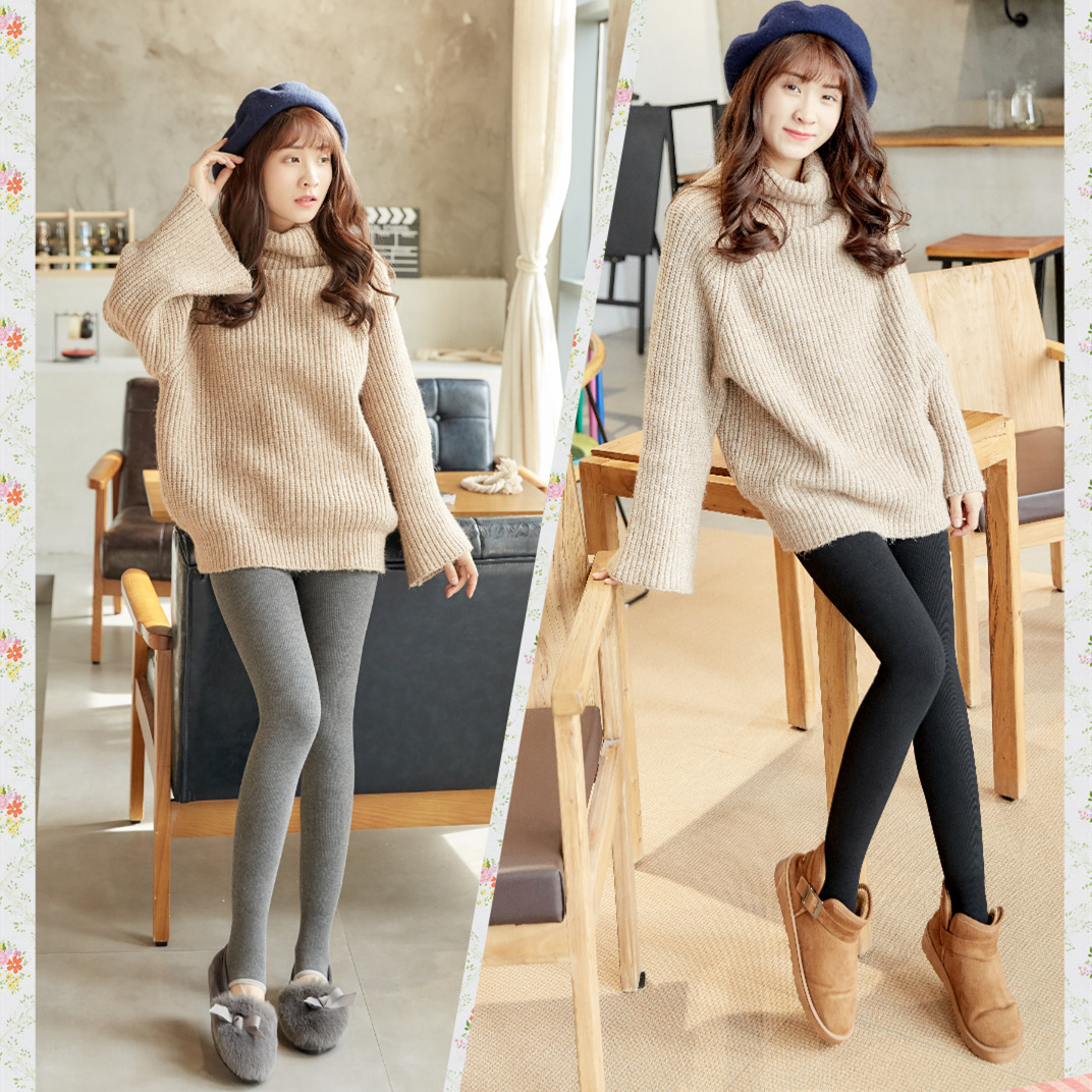 2023 autumn and winter popular fleece-lined one layered leggings slim slimming pantyhose high elastic leggings