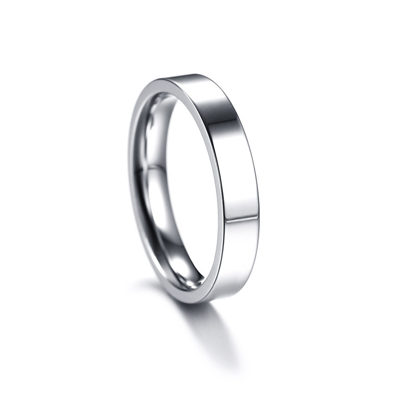Titanium steel Japanese and Korean style 18K gold simple ring ins plain ring smooth stainless steel men's female Joint ring R359